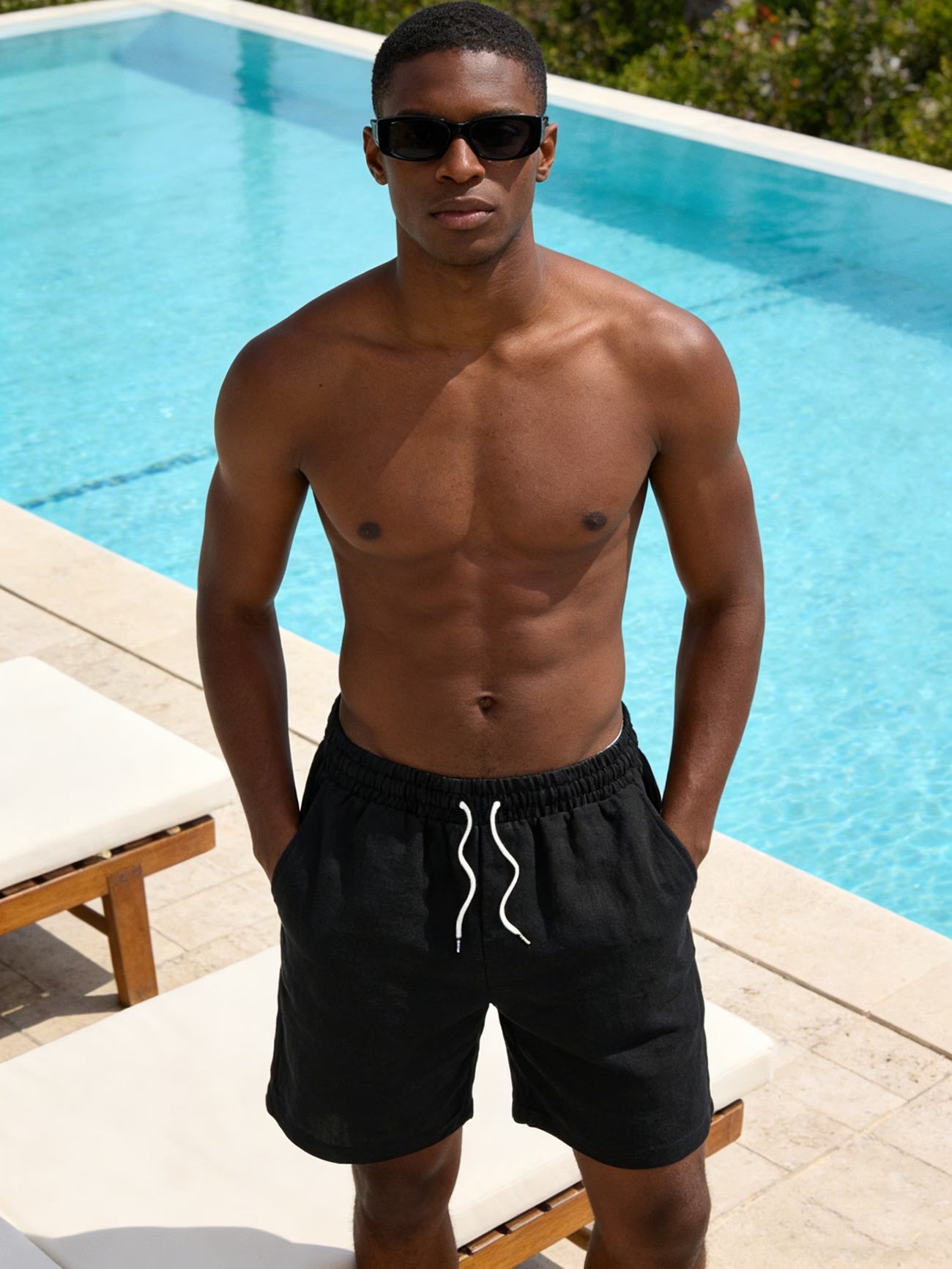 Noir Linen Shorts